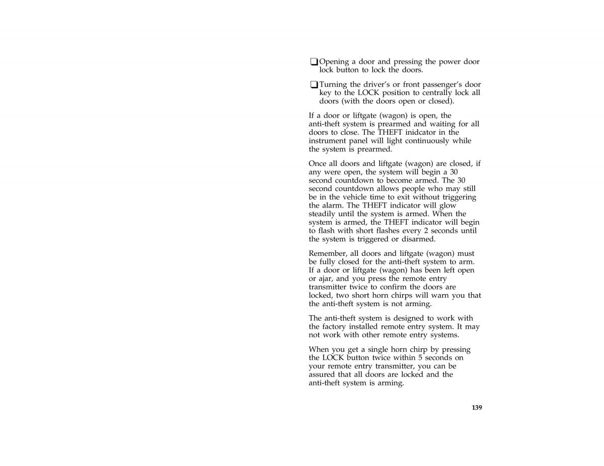 Ford Taurus III 3 owners manual / page 138