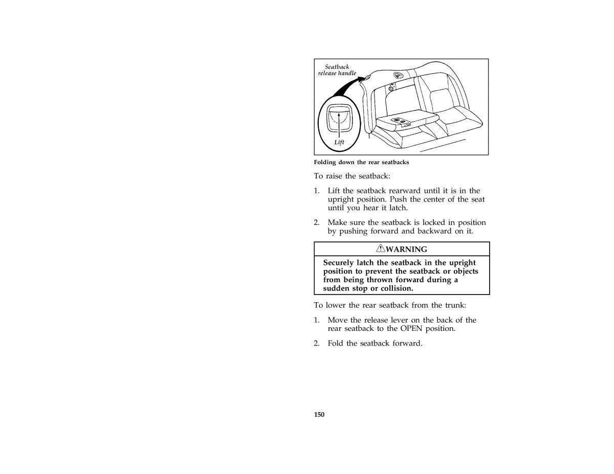 Ford Taurus III 3 owners manual / page 149