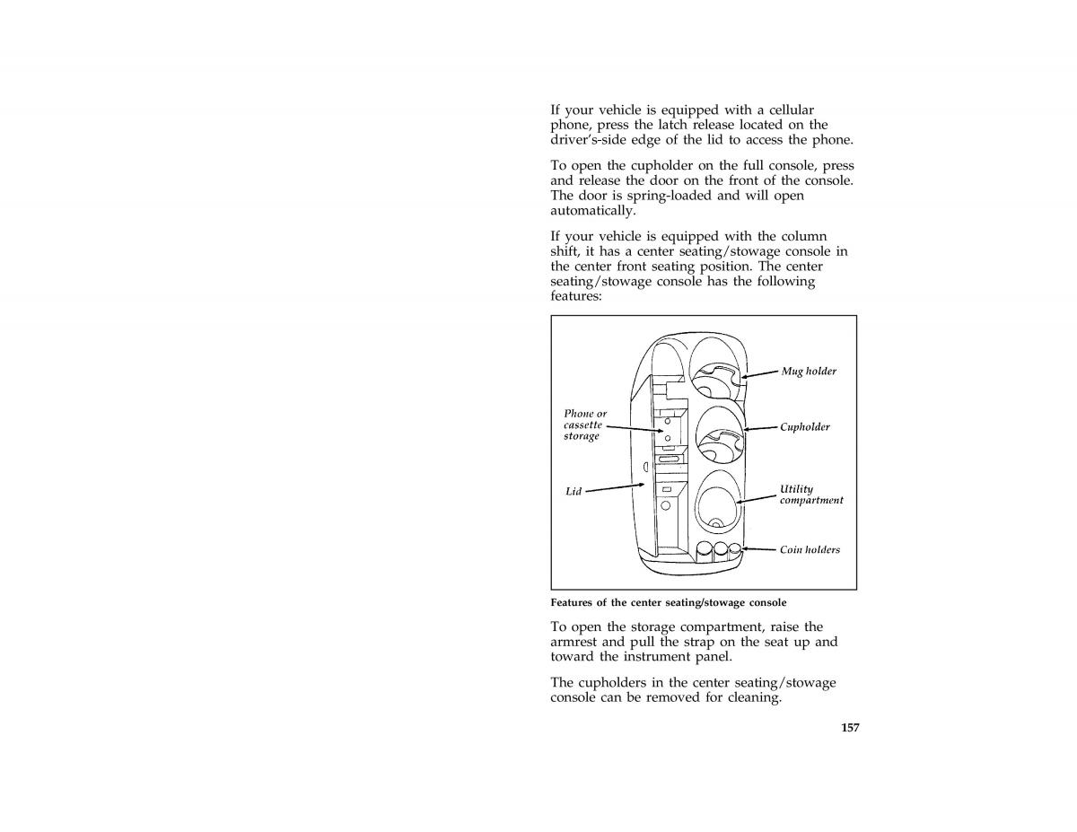Ford Taurus III 3 owners manual / page 156