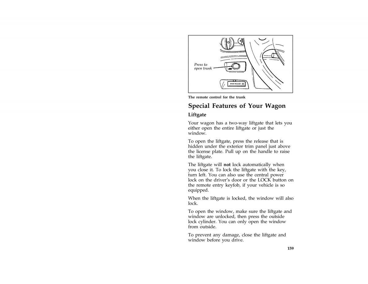 Ford Taurus III 3 owners manual / page 158