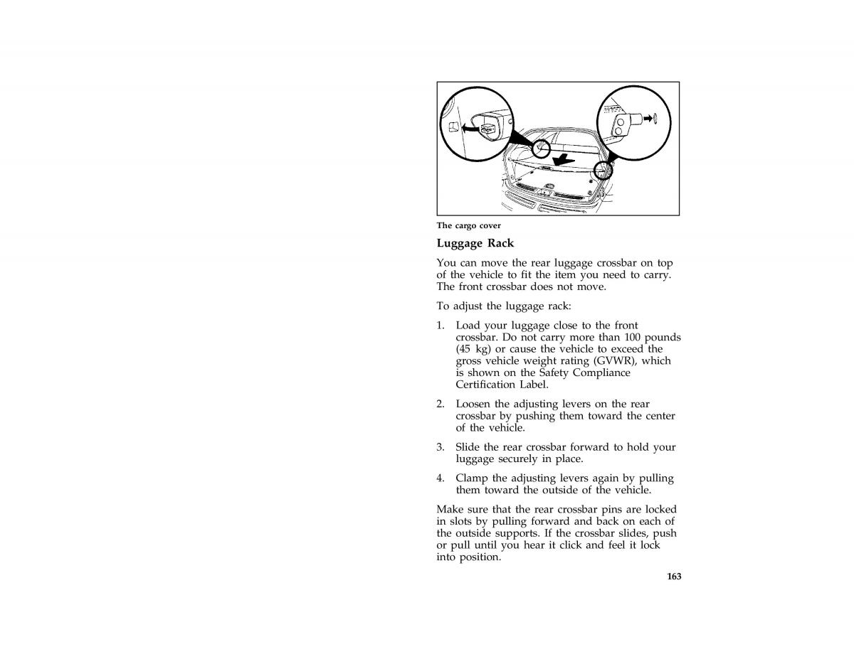 Ford Taurus III 3 owners manual / page 162