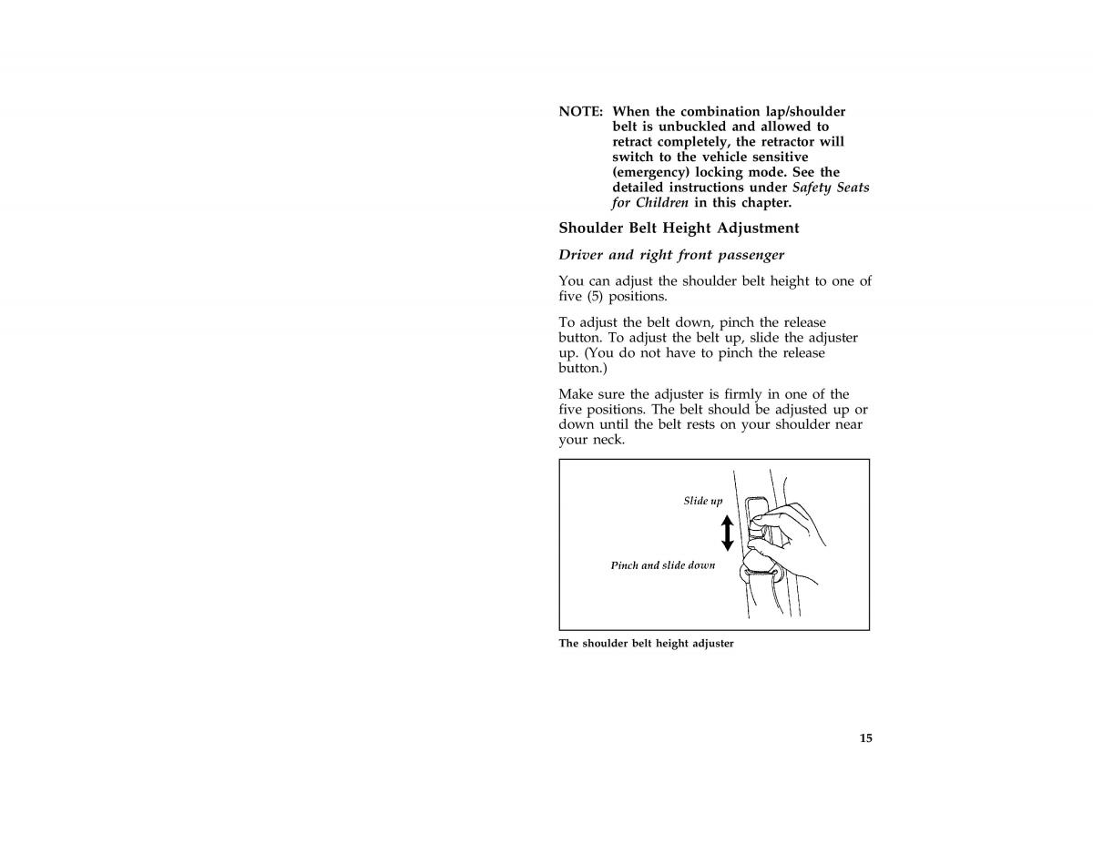 Ford Taurus III 3 owners manual / page 17