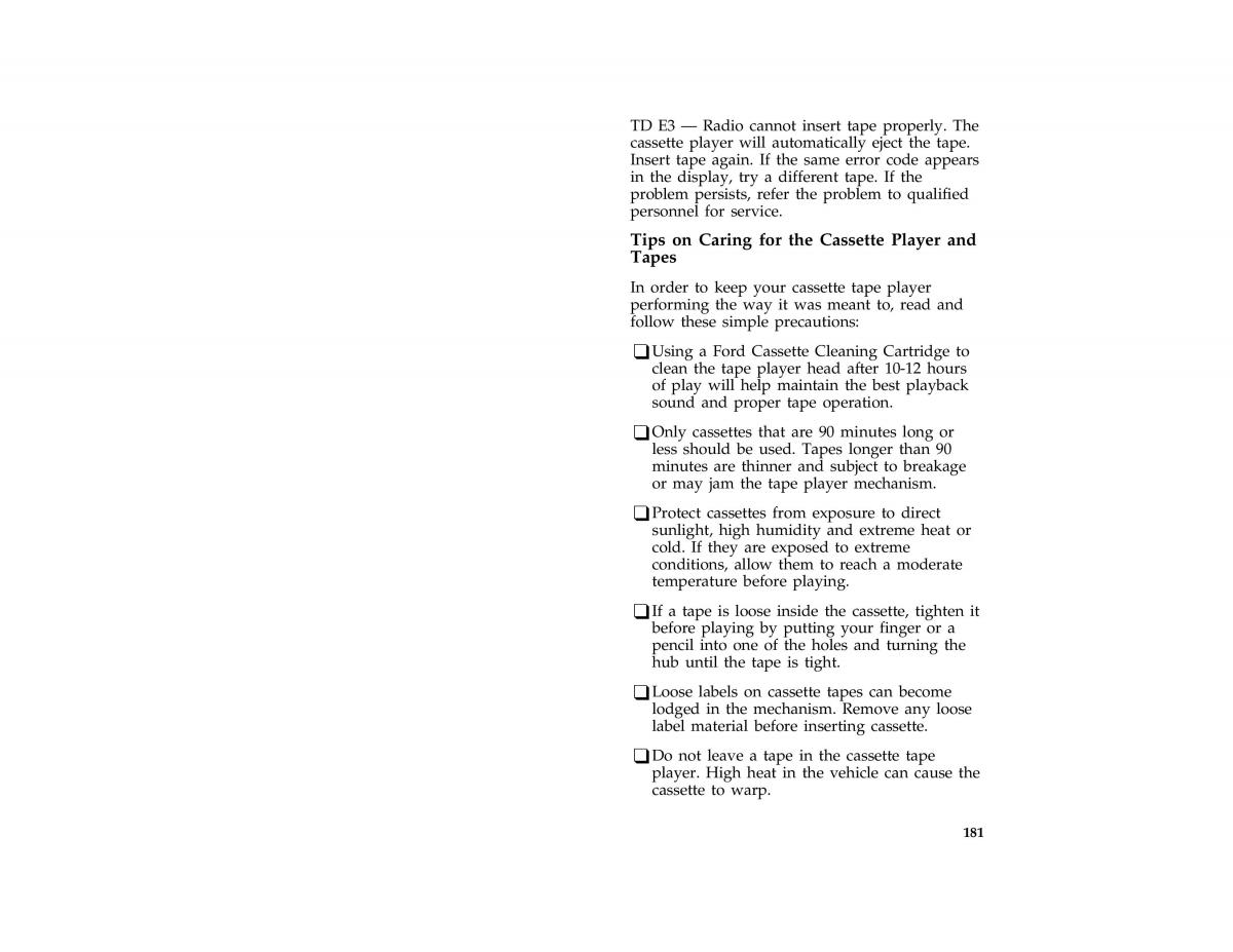 Ford Taurus III 3 owners manual / page 179