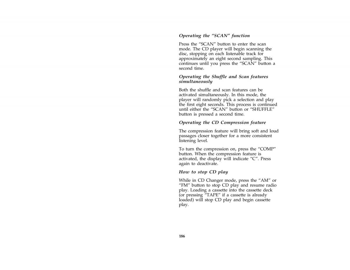Ford Taurus III 3 owners manual / page 184