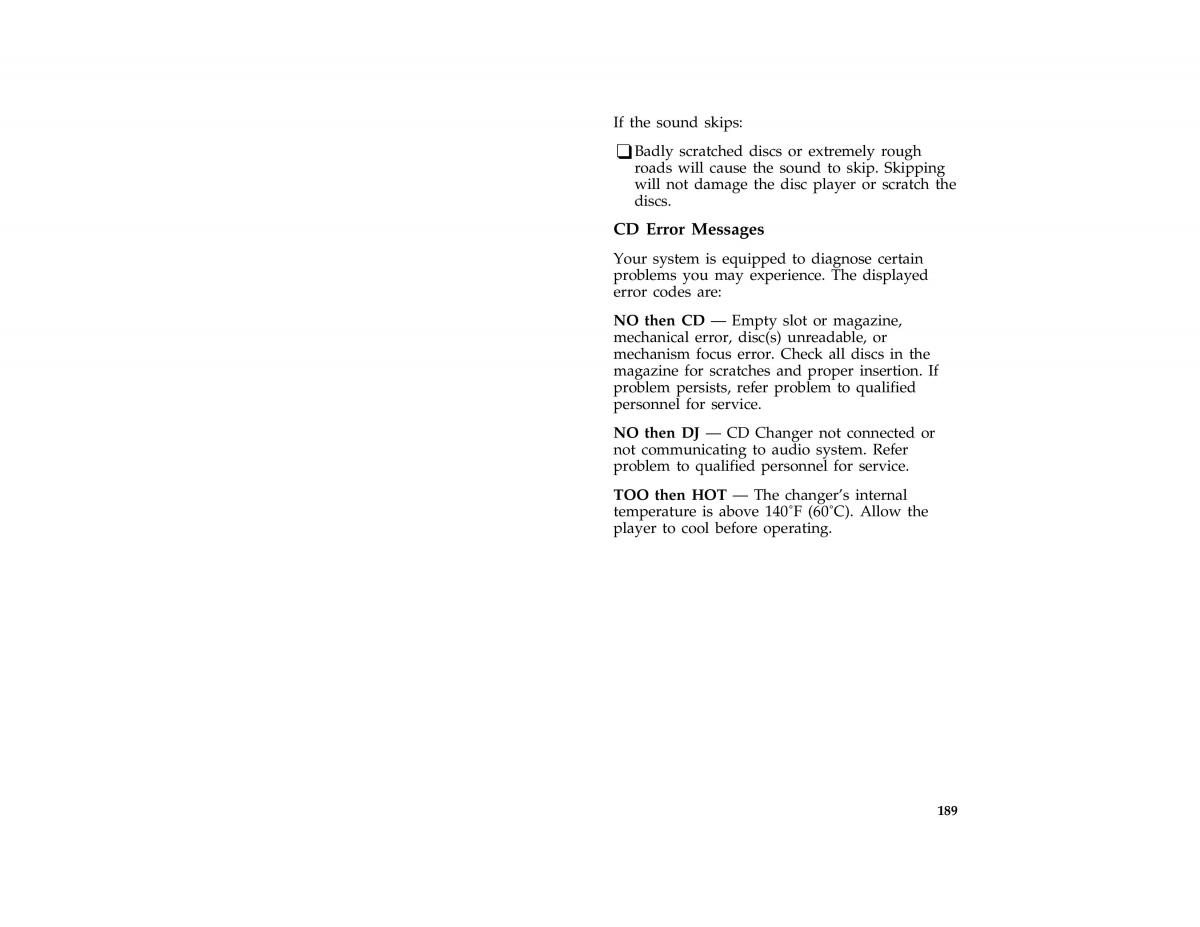 Ford Taurus III 3 owners manual / page 187