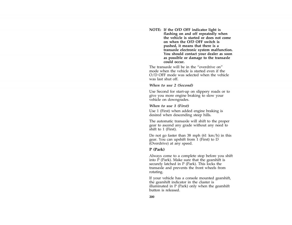 Ford Taurus III 3 owners manual / page 198