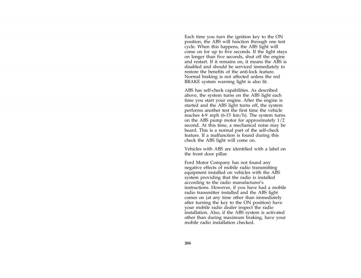 Ford Taurus III 3 owners manual / page 202