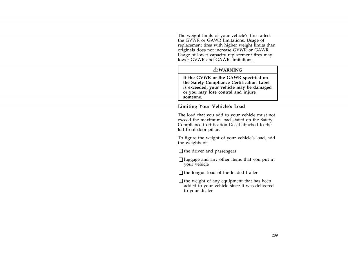 Ford Taurus III 3 owners manual / page 207