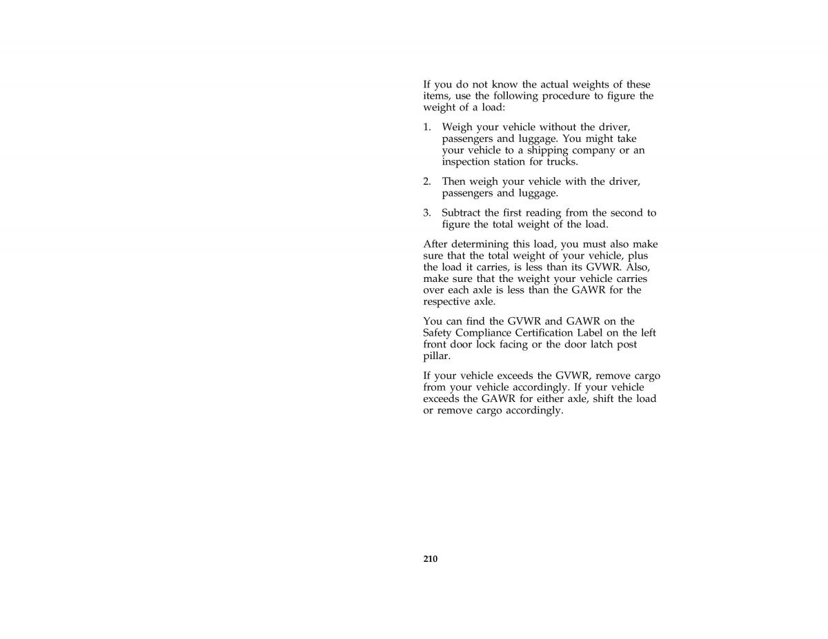 Ford Taurus III 3 owners manual / page 208