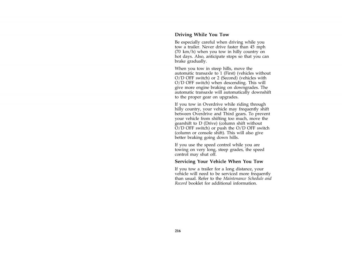Ford Taurus III 3 owners manual / page 214