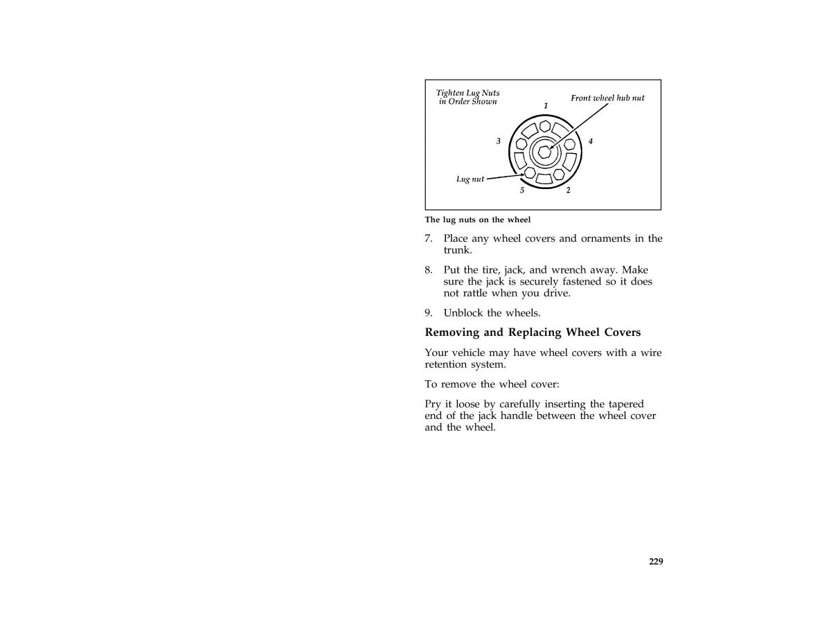 Ford Taurus III 3 owners manual / page 227