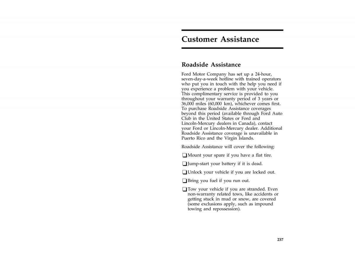 Ford Taurus III 3 owners manual / page 234