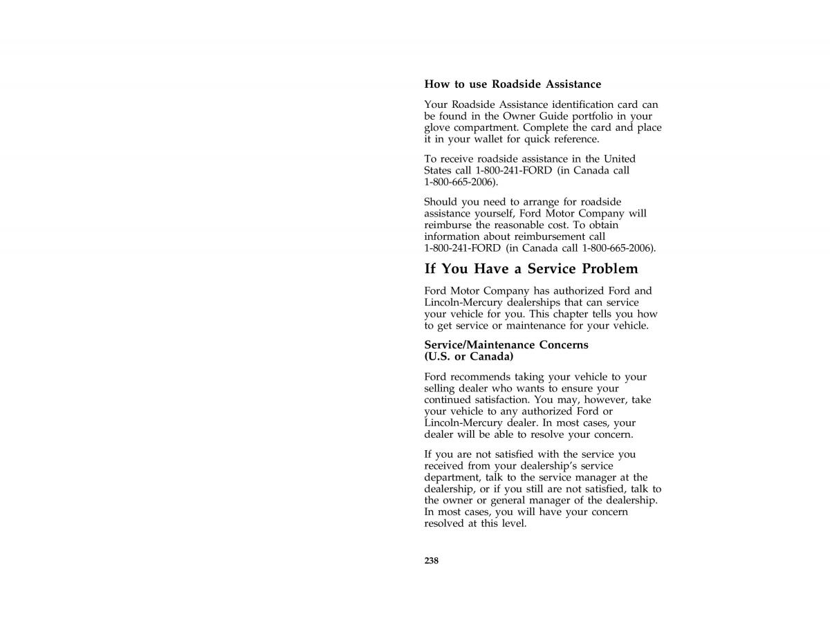 Ford Taurus III 3 owners manual / page 235
