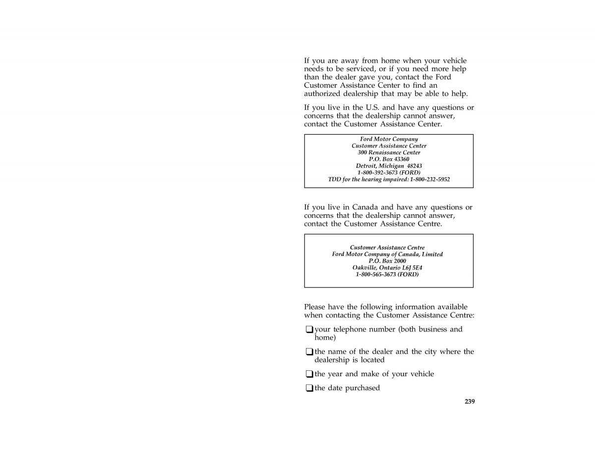 Ford Taurus III 3 owners manual / page 236