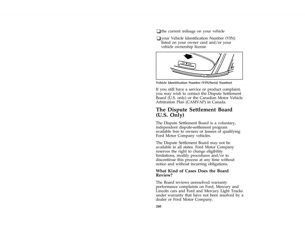 Ford Taurus III 3 owners manual / page 237