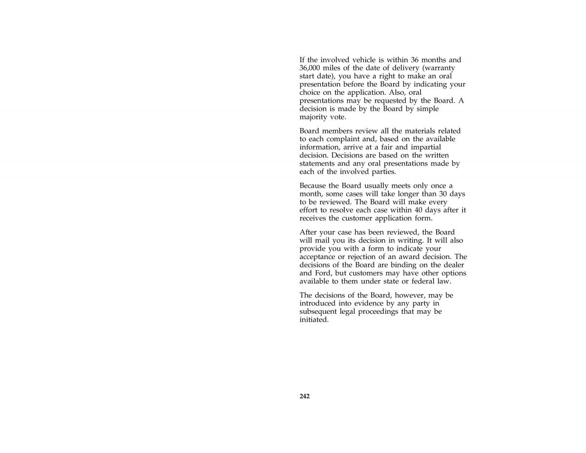 Ford Taurus III 3 owners manual / page 239