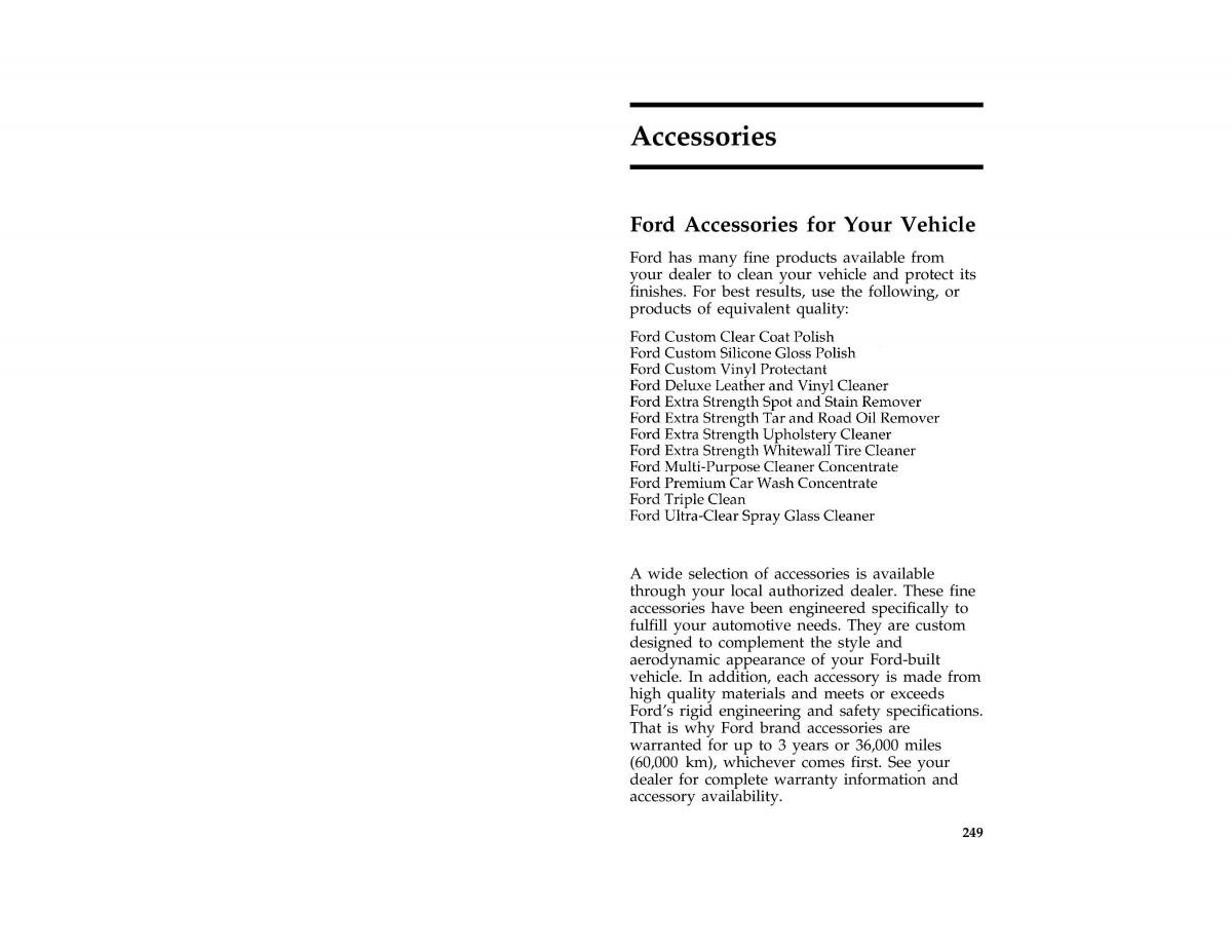 Ford Taurus III 3 owners manual / page 246
