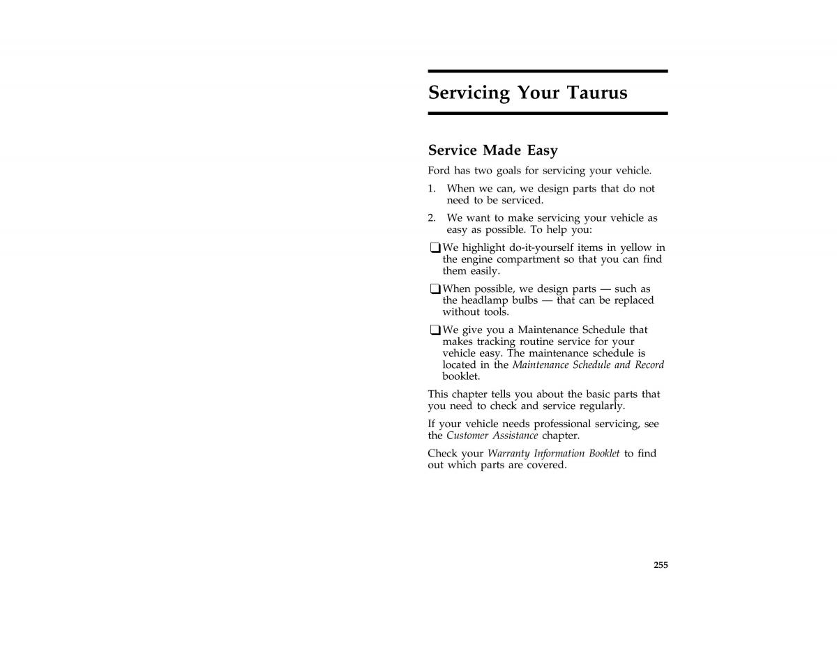 Ford Taurus III 3 owners manual / page 252