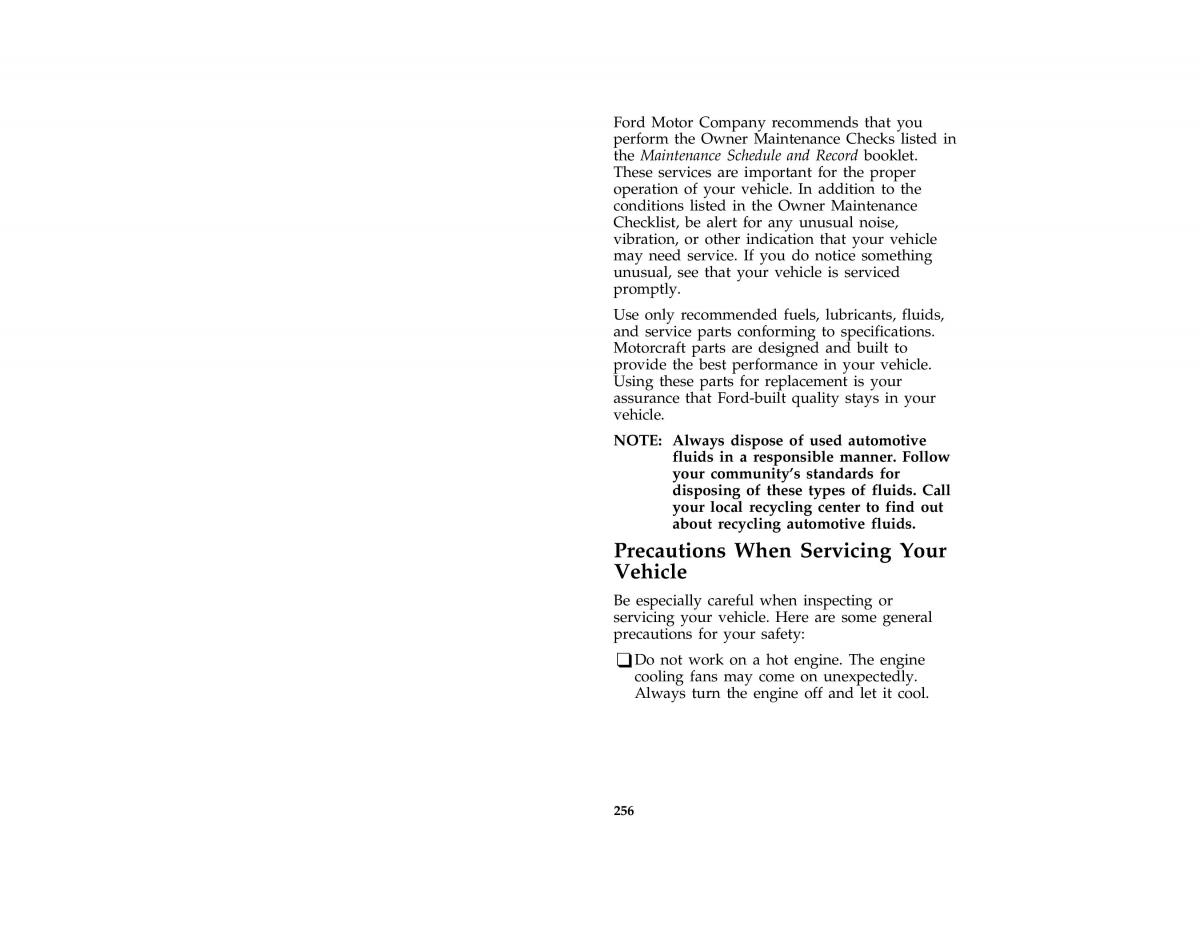 Ford Taurus III 3 owners manual / page 253