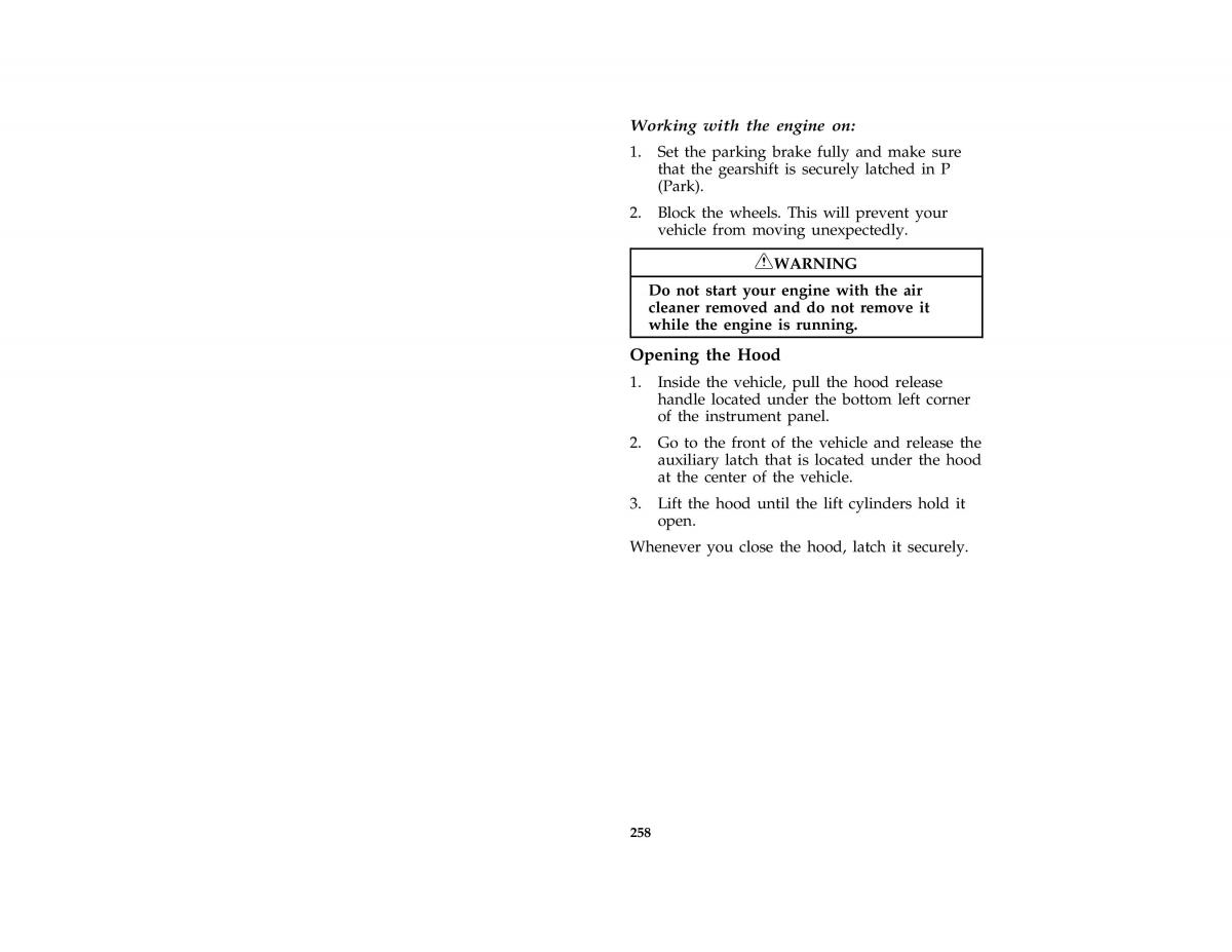 Ford Taurus III 3 owners manual / page 255