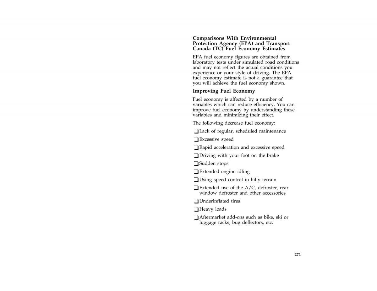 Ford Taurus III 3 owners manual / page 268