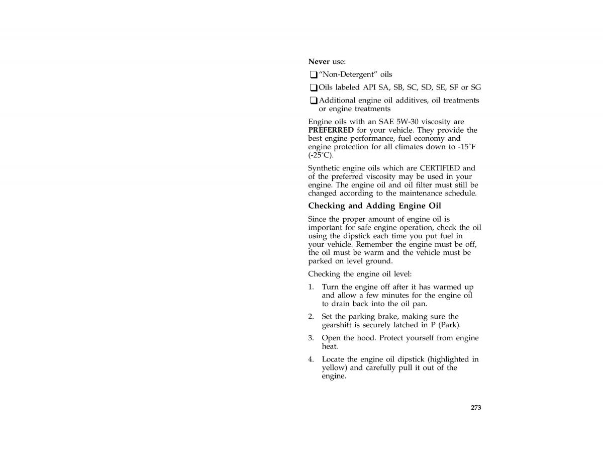 Ford Taurus III 3 owners manual / page 270