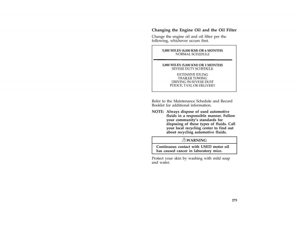 Ford Taurus III 3 owners manual / page 272