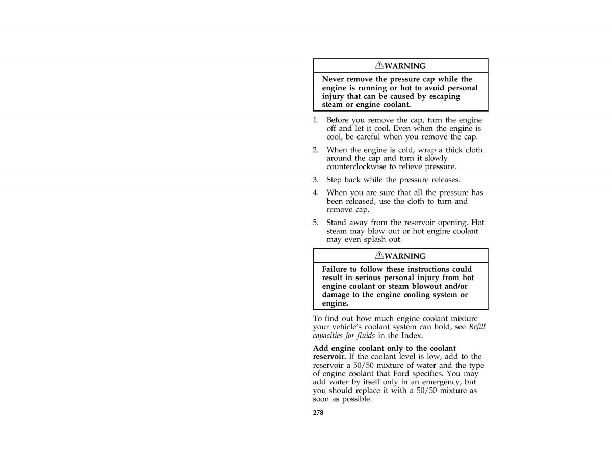Ford Taurus III 3 owners manual / page 275