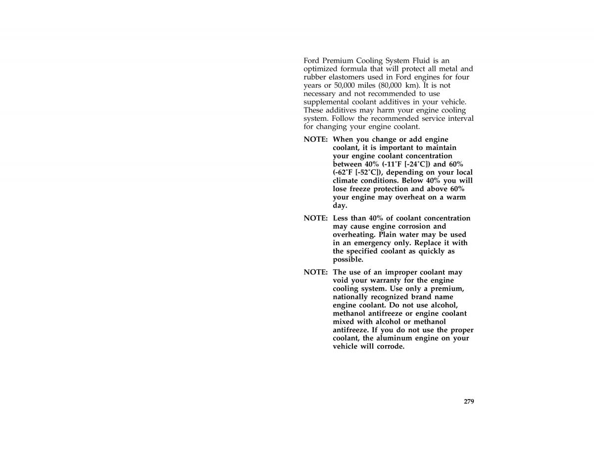 Ford Taurus III 3 owners manual / page 276