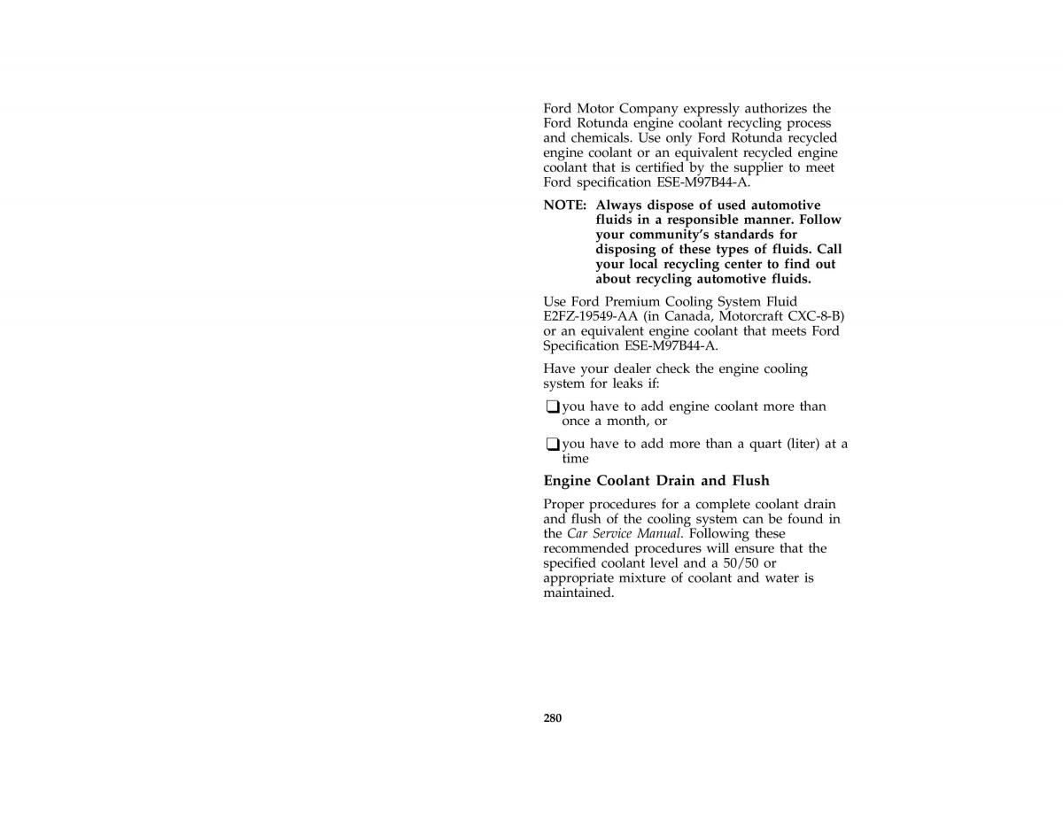 Ford Taurus III 3 owners manual / page 277