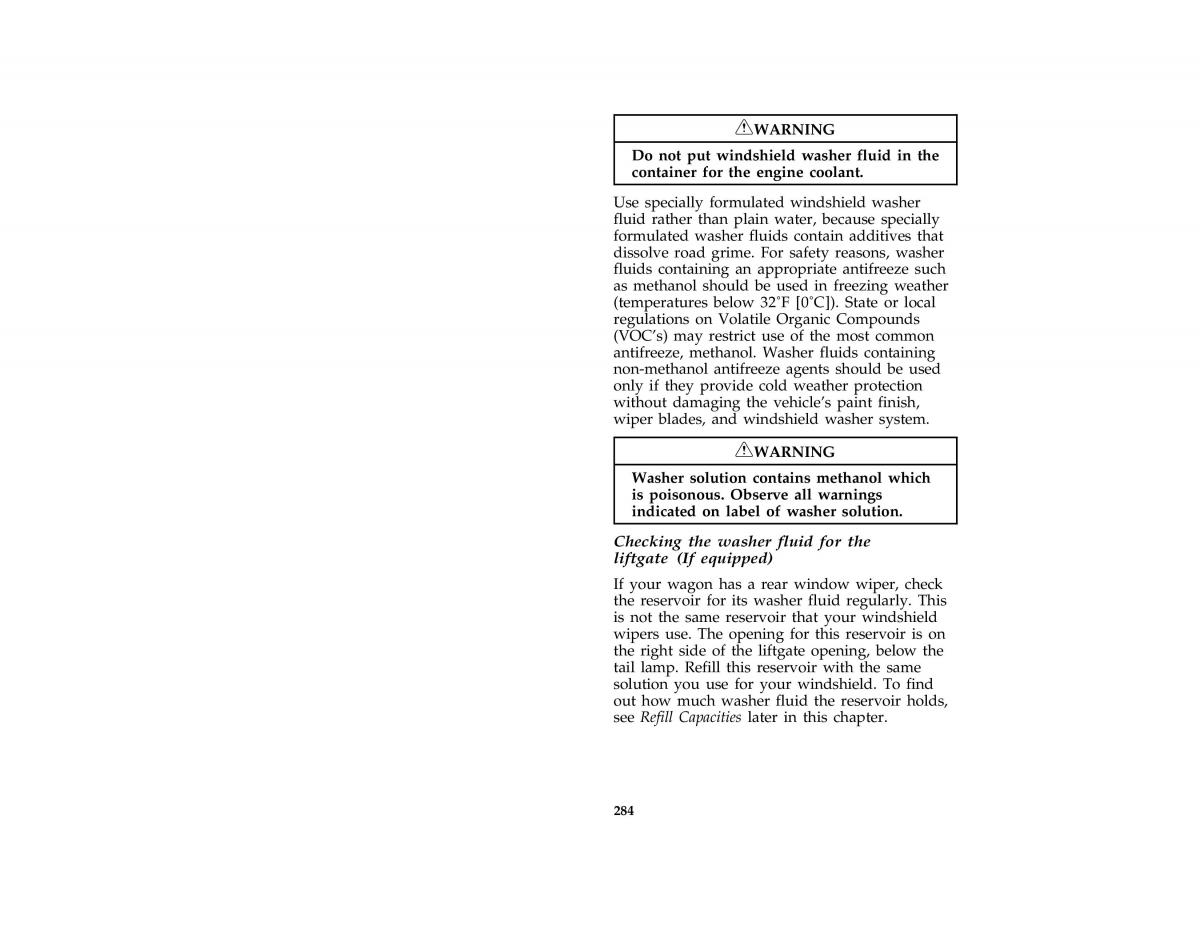 Ford Taurus III 3 owners manual / page 281
