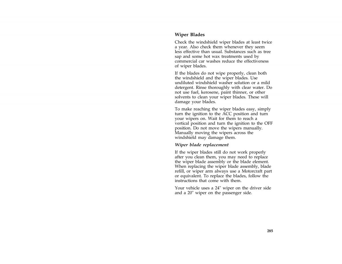 Ford Taurus III 3 owners manual / page 282