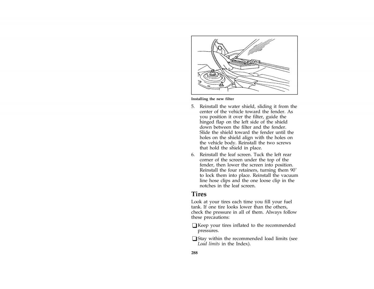 Ford Taurus III 3 owners manual / page 285