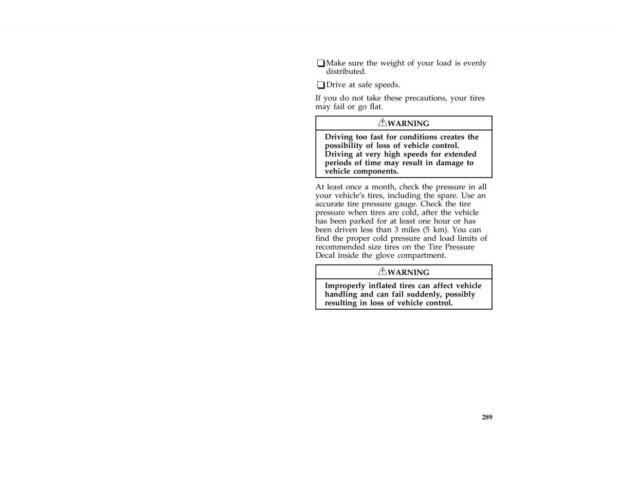 Ford Taurus III 3 owners manual / page 286
