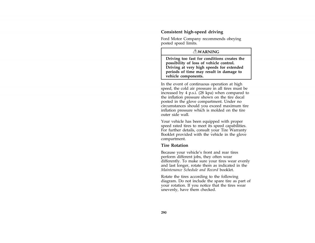 Ford Taurus III 3 owners manual / page 287