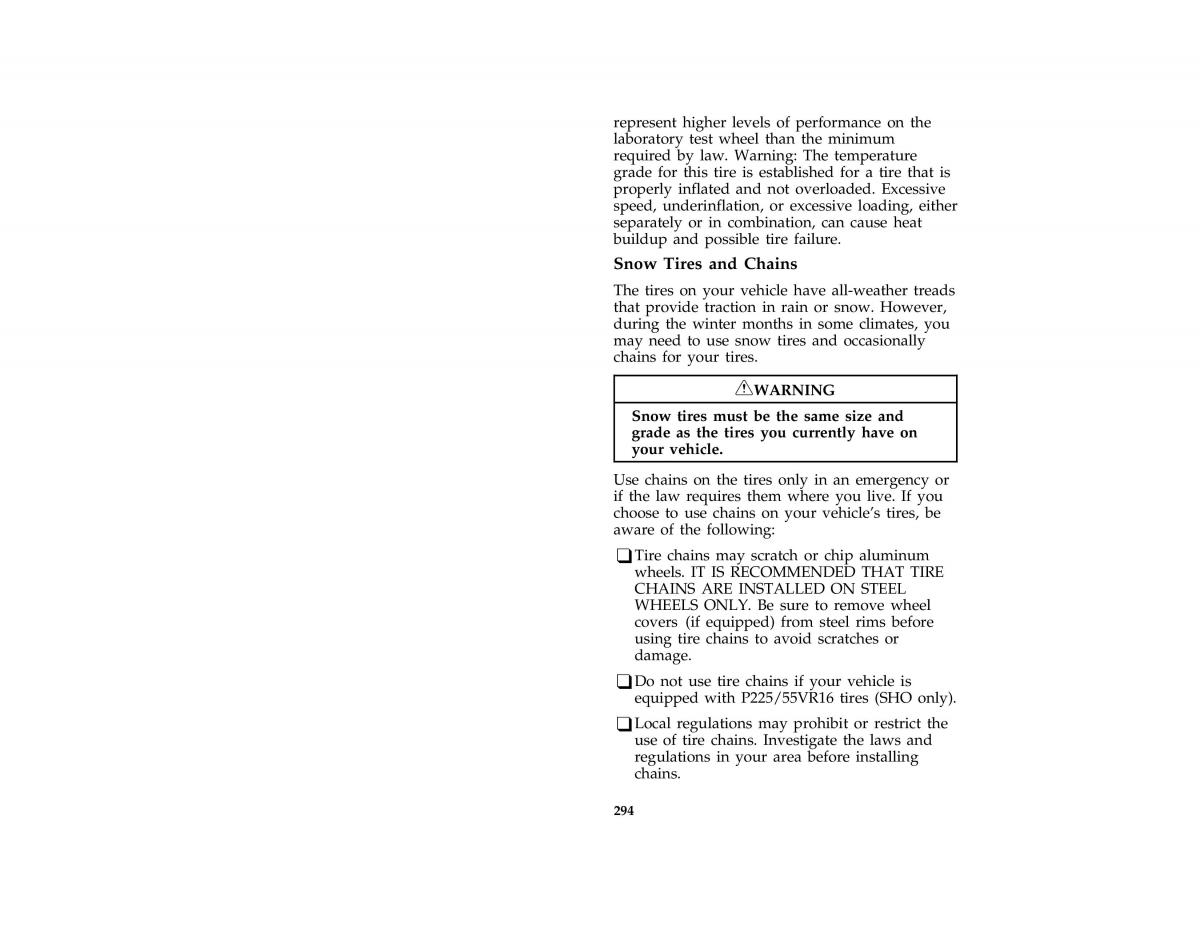 Ford Taurus III 3 owners manual / page 291