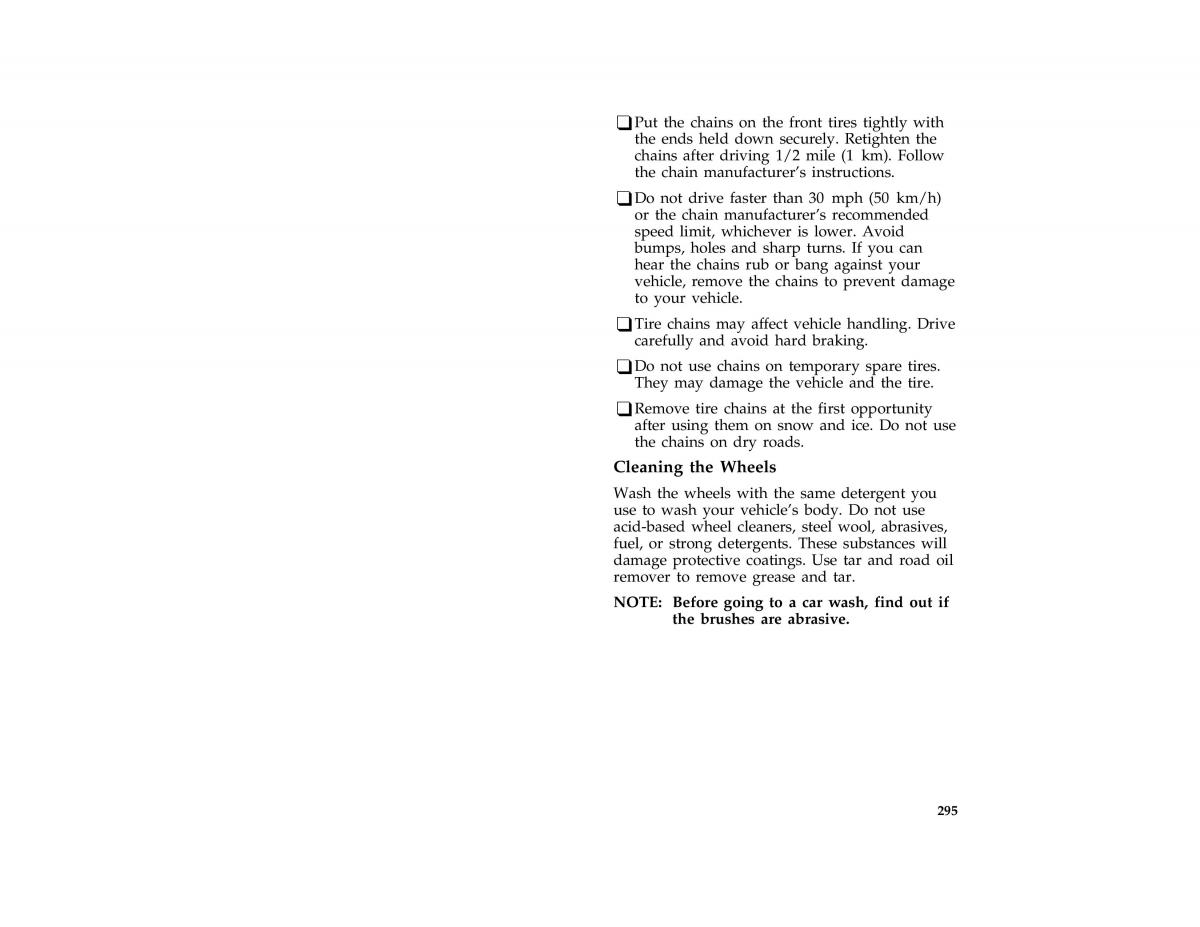 Ford Taurus III 3 owners manual / page 292