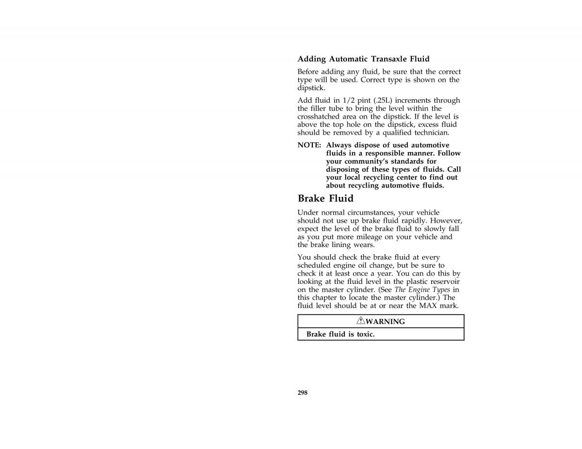 Ford Taurus III 3 owners manual / page 295