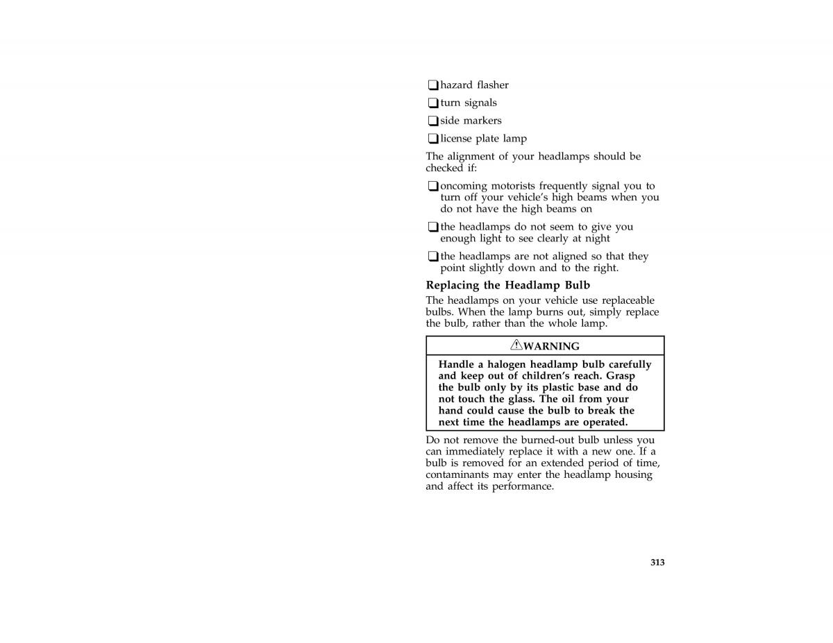 Ford Taurus III 3 owners manual / page 310