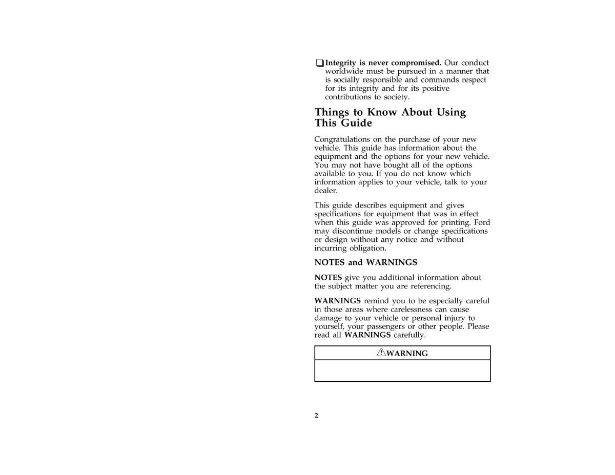 Ford Taurus III 3 owners manual / page 5