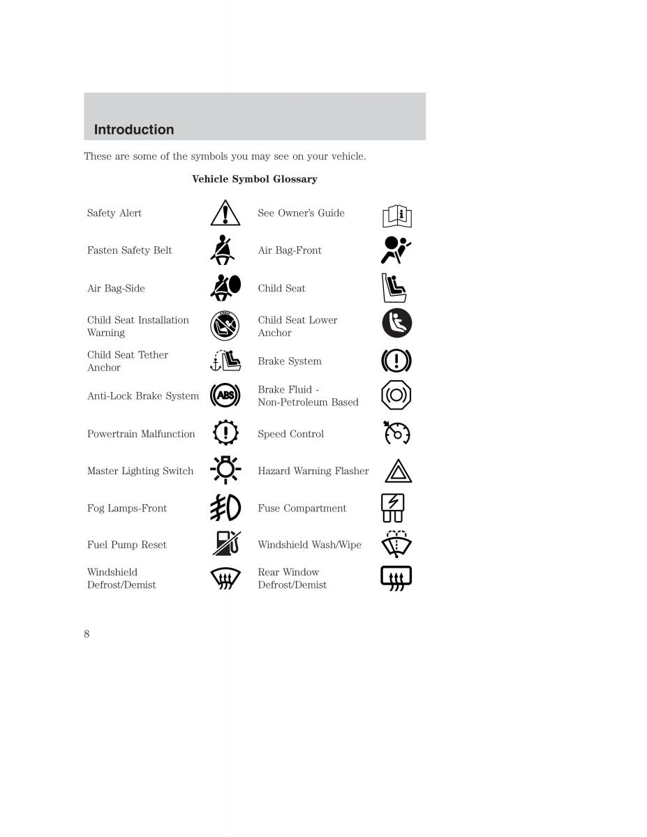 manual  Ford Taurus IV 4 owners manual / page 8