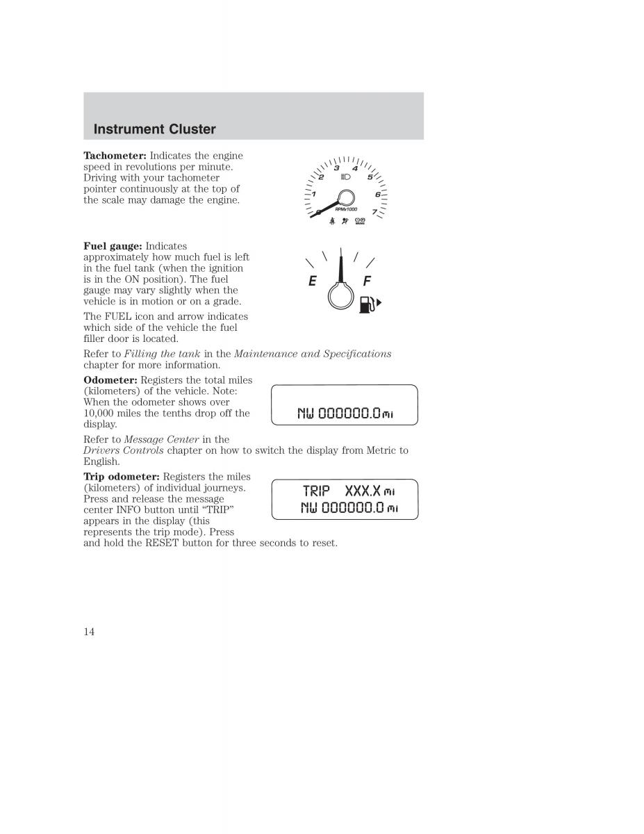 manual  Ford Taurus IV 4 owners manual / page 14