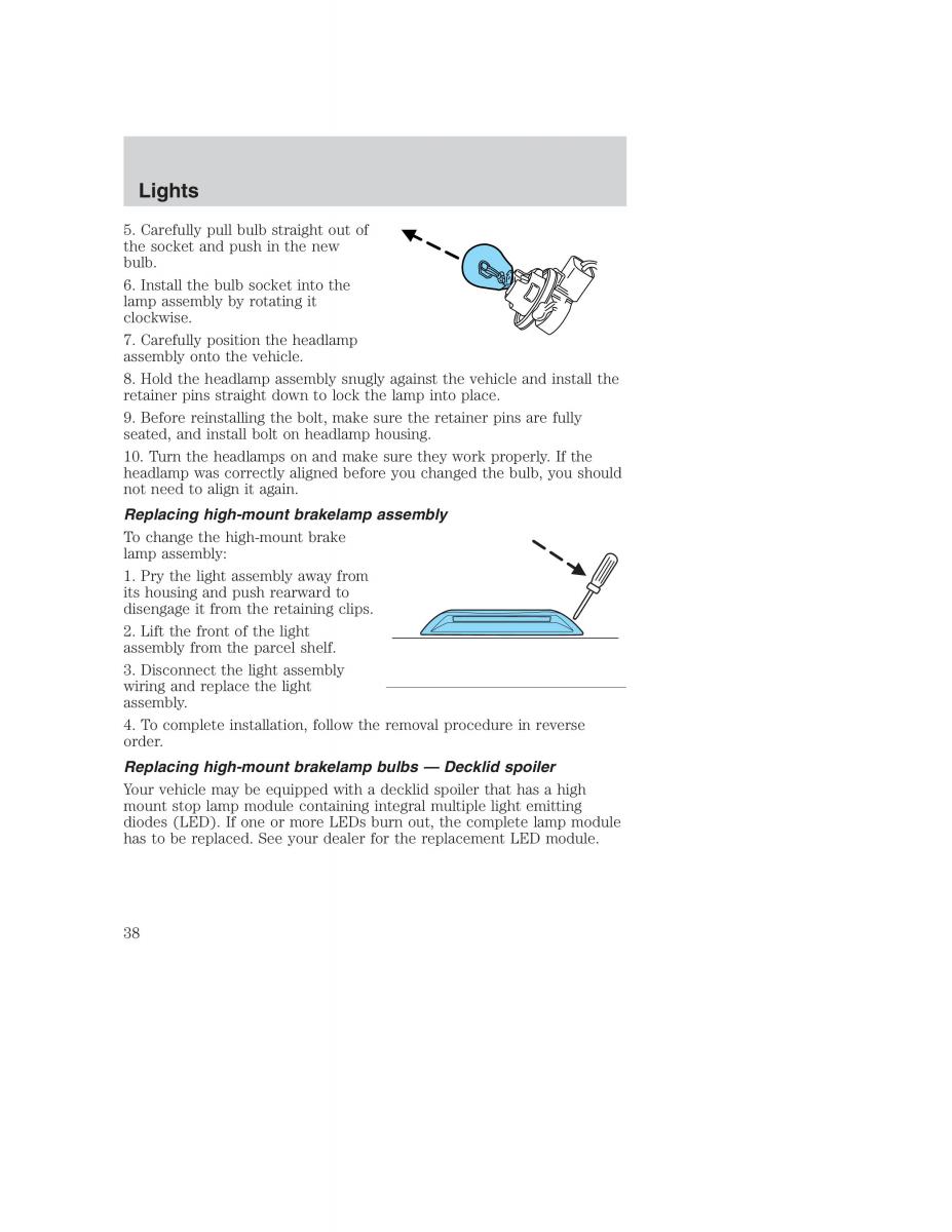 Ford Taurus IV 4 owners manual / page 38
