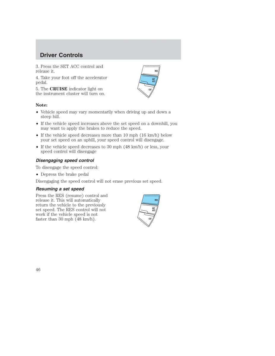 Ford Taurus IV 4 owners manual / page 46