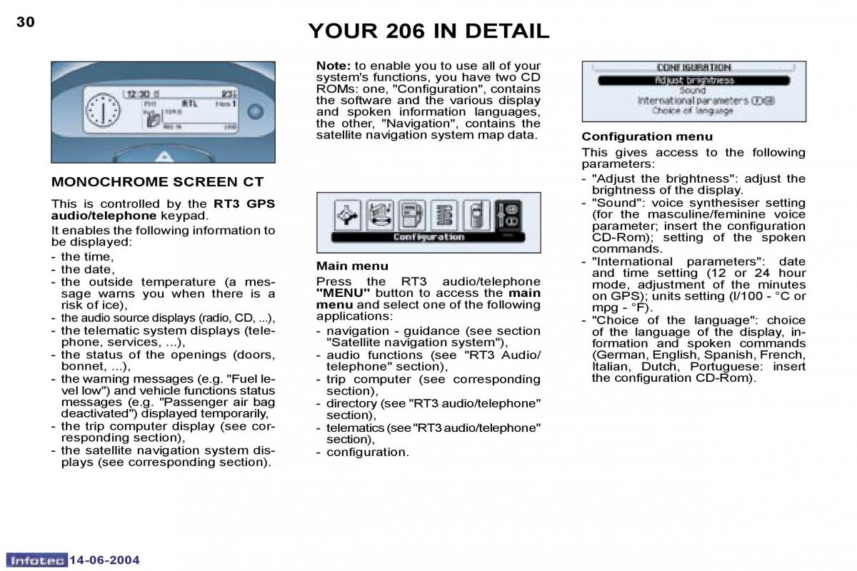 Peugeot 206 owners manual / page 94