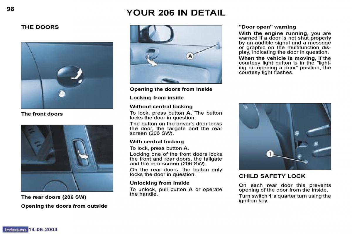 manual  Peugeot 206 owners manual / page 171