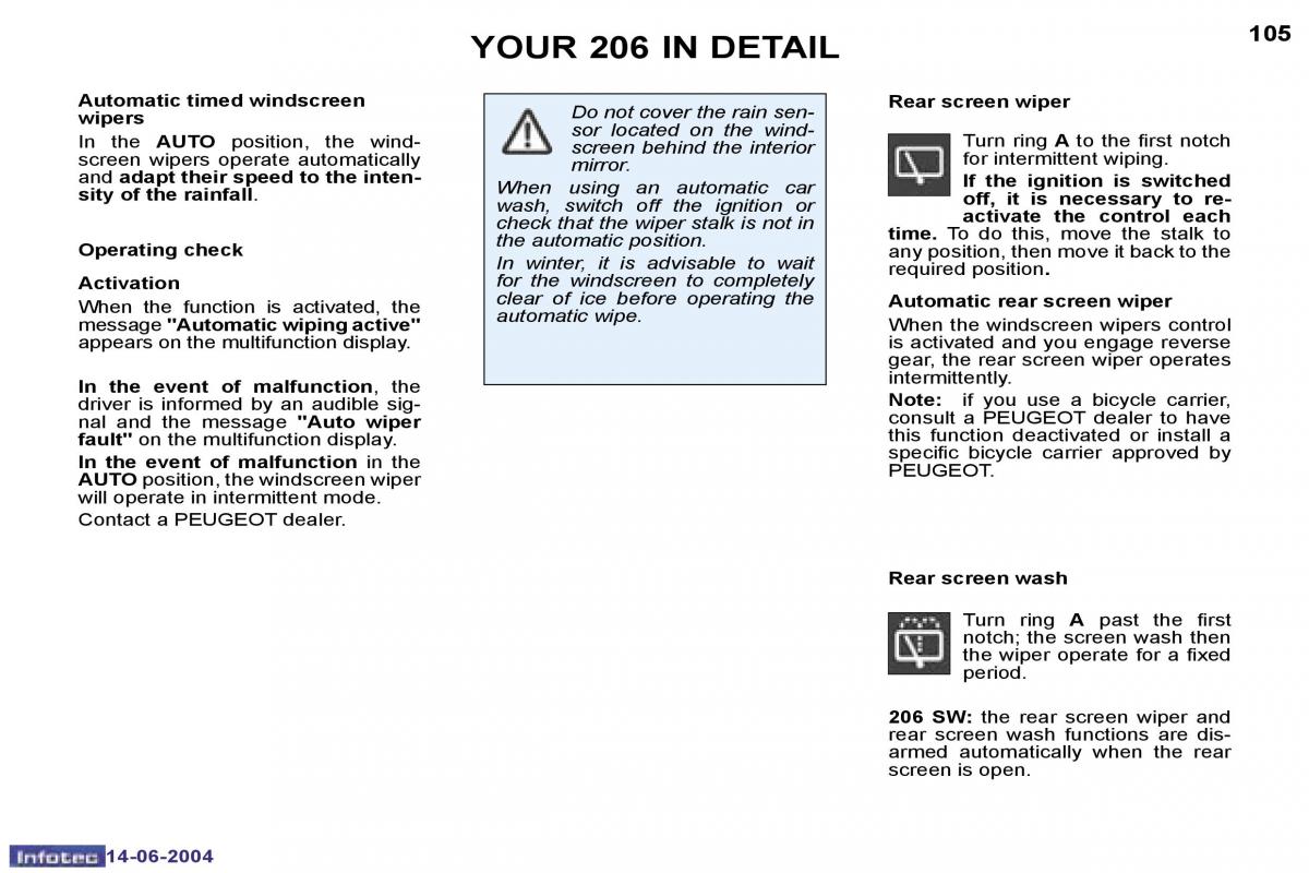 Peugeot 206 owners manual / page 9