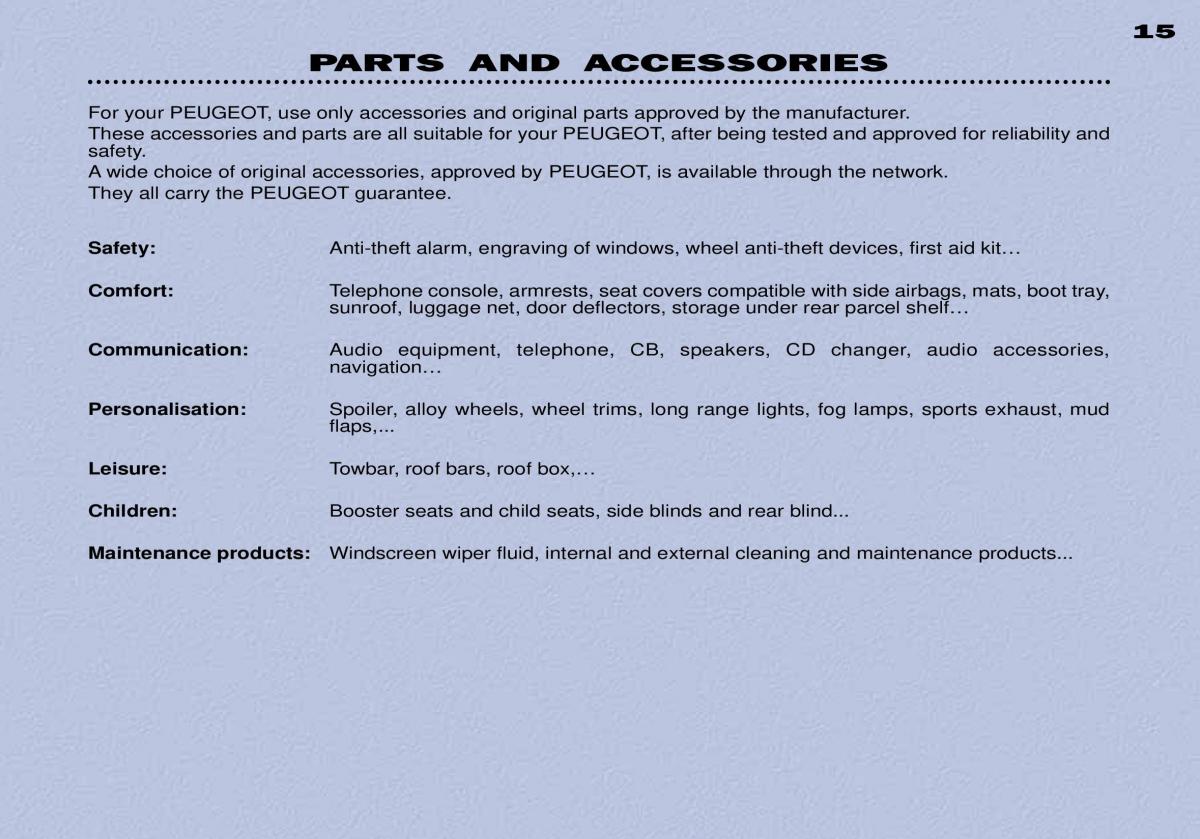 Peugeot 306 owners manual / page 33