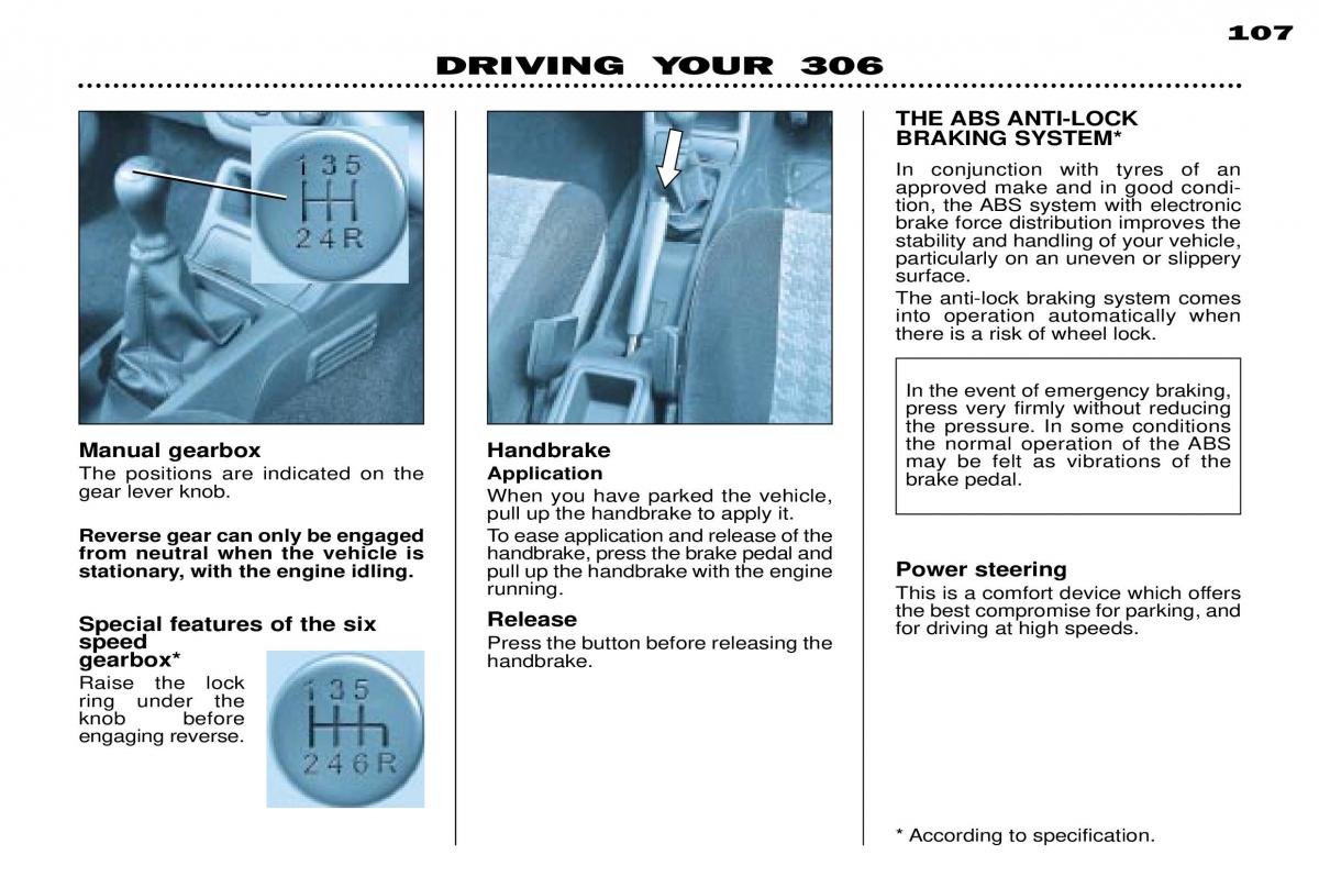 Peugeot 306 owners manual / page 9