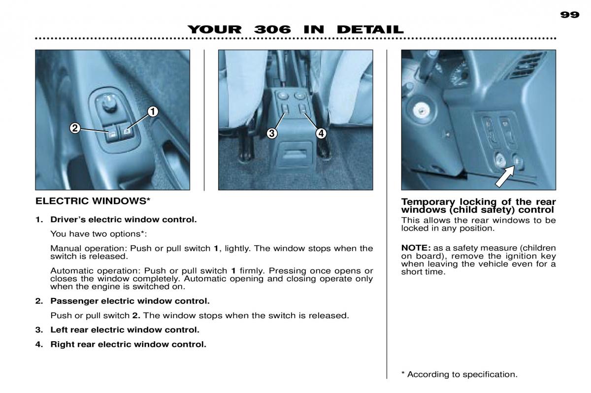 Peugeot 306 owners manual / page 126